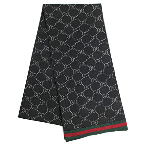 black wool gucci scarf|Gucci wool scarf unisex.